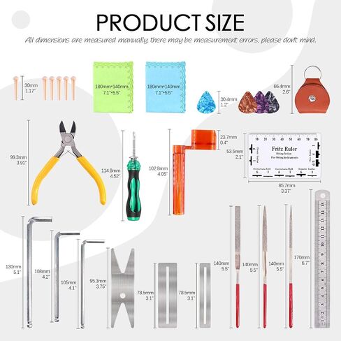 Hilitchi 26 Pcs Complete Guitar Repairing Tool Kit For Guitar Ukulele Bass Mandolin Banjo, Cleaning Maintenance Accessories Set with Bonus Cleaning Cloth Convenient Case in Saudi Arabia