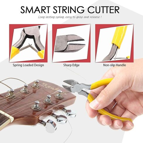 Hilitchi 26 Pcs Complete Guitar Repairing Tool Kit For Guitar Ukulele Bass Mandolin Banjo, Cleaning Maintenance Accessories Set with Bonus Cleaning Cloth Convenient Case in Saudi Arabia