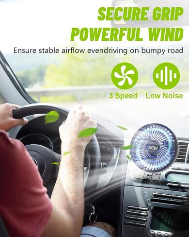مروحة سيارة، مروحة مقعد سيارة USB للمقعد الخلفي للأطفال وركاب الحيوانات الأليفة، 3 سرعات، مشبك قابل للدوران 360 درجة مروحة تبريد السيارة، مروحة قوية لتدوير الهواء الخلفي للمركبات والشاحنات والشاحنات وسيارات الدفع الرباعي والمركبات الترفيهية والقوارب in Kuwait