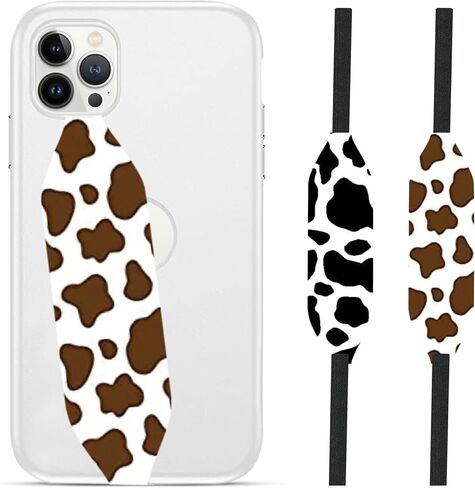 Switchbands Customizable Universal Phone Grip Strap |Pack of 2| Reversible Phone Hand Strap for Phone Cases As Phone Loop Holder |Secure Handling by Comfortable Phone Strap - Brown & Black Cows in Saudi Arabia