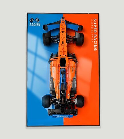 Display Wallboard for Lego Technic 42141 McLaren Formula 1 2022 Replica Race Car, Gift Ideas for Lego Car Wall Mount Fans, Compatible with Lego Mclaren F1, Only Display Wallboard, 17.7 x 29.5 in in Saudi Arabia
