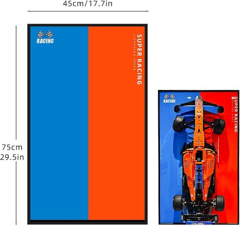 Display Wallboard for Lego Technic 42141 McLaren Formula 1 2022 Replica Race Car, Gift Ideas for Lego Car Wall Mount Fans, Compatible with Lego Mclaren F1, Only Display Wallboard, 17.7 x 29.5 in in Saudi Arabia