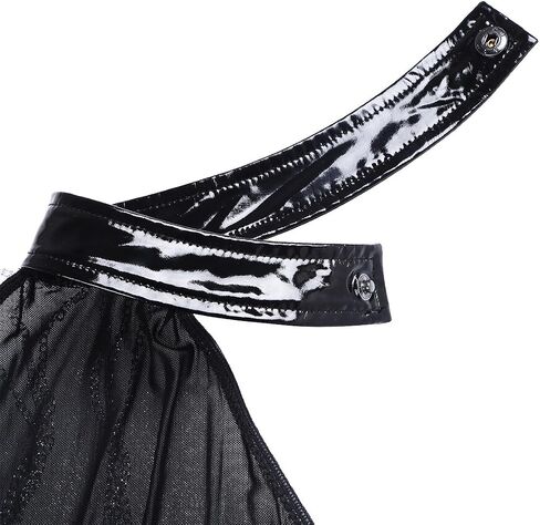 YiZYiF Women's PVC Leather Wet Look Lingerie Backless Bodycon Mini Nightclub Dress in Saudi Arabia