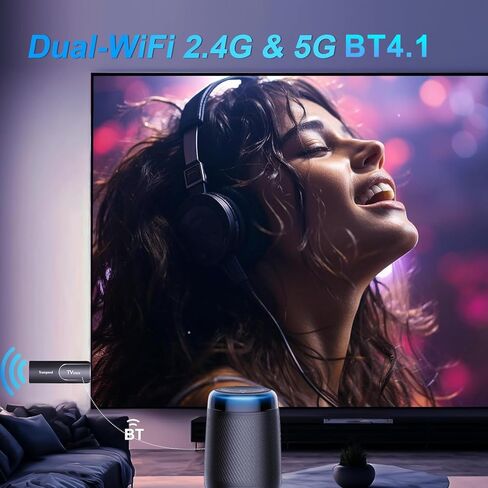 Android TV Stick 13.0 مع إصدار Android TV، ذاكرة الوصول العشوائي 2 جيجابايت، 16 جيجابايت ROM مع وحدة المعالجة المركزية H618، دعم 6K، 2.4G/5G WiFi، BT 4.1، جهاز التحكم عن بعد الصوتي in Kuwait