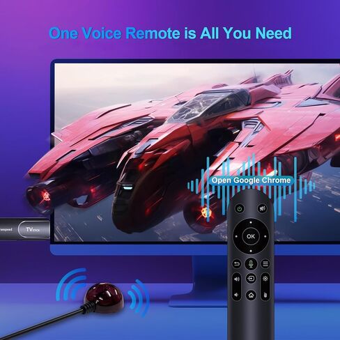 Android TV Stick 13.0 مع إصدار Android TV، ذاكرة الوصول العشوائي 2 جيجابايت، 16 جيجابايت ROM مع وحدة المعالجة المركزية H618، دعم 6K، 2.4G/5G WiFi، BT 4.1، جهاز التحكم عن بعد الصوتي in Kuwait