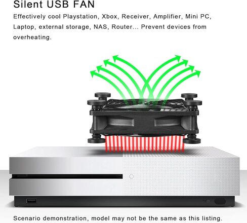 M12 USB Fan 120mm USB Powered Fan,5V Computer Fan USB with L/M/H 3-Degree Speed Controller,Case Fan for Router Amplifier Receiver Electronics Game Console HD DVR Cabinet Cooling in Saudi Arabia