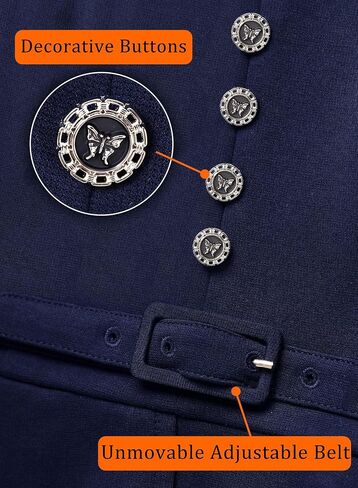 VFSHOW Womens V Neck Belted Button Office Business Back Split Work Church Slim Fit Knee Length Bodycon Pencil Dress in Saudi Arabia