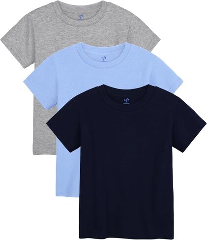 YERIOK 3 Pack Boys Short Sleeve Shirts Solid T Shirts Toddler Boys Cotton T-Shirts for Kids Little Boys Tops Summer Tshirts in Saudi Arabia