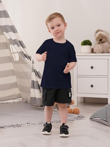 YERIOK 3 Pack Boys Short Sleeve Shirts Solid T Shirts Toddler Boys Cotton T-Shirts for Kids Little Boys Tops Summer Tshirts in Saudi Arabia