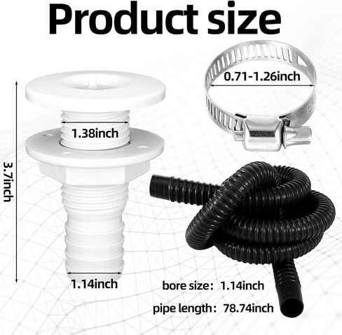 Landhoow Boat Bilge Water Pump, 12 V Submersible Electric Marine Bilge Pump and Automatic Boat Bilge Pump Float Switch 12 V 24 V 32 V with Hose, Clamps, Thru Hull Connectors for Boats (500 GPH) in Kuwait