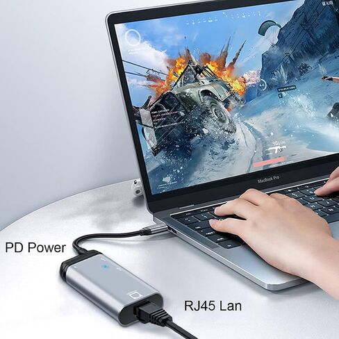 محول شبكة LAN USB3.1 Type-C USB-C إلى 1000 ميجابت في الثانية جيجابت إيثرنت من Chenyang مع منفذ طاقة PD أنثى من النوع C للهاتف اللوحي والكمبيوتر المحمول in Kuwait