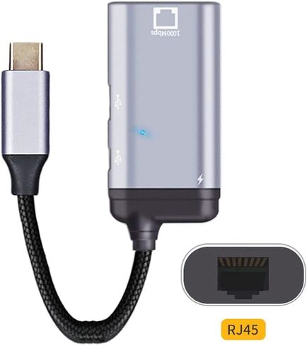 محول شبكة LAN USB3.1 Type-C USB-C إلى 1000 ميجابت في الثانية جيجابت إيثرنت من Chenyang مع منفذ طاقة PD أنثى من النوع C للهاتف اللوحي والكمبيوتر المحمول in Kuwait