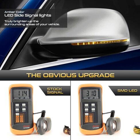 [Sequential Turn Signal] VIPMOTOZ Smoke Lens Full LED Amber Side Marker Light Lamp Assembly Replacement Pair For Toyota Corolla Avalon Prius C Scion iM Mirror in Saudi Arabia