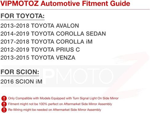 [Sequential Turn Signal] VIPMOTOZ Smoke Lens Full LED Amber Side Marker Light Lamp Assembly Replacement Pair For Toyota Corolla Avalon Prius C Scion iM Mirror in Saudi Arabia