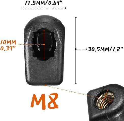 TENKIDOM Connectors Replacement Lift Support Ball Stud Socket Joint 10mm M8 Female Thread Gas Spring Strut Bearing End Fitting, 4 Pieces in Saudi Arabia
