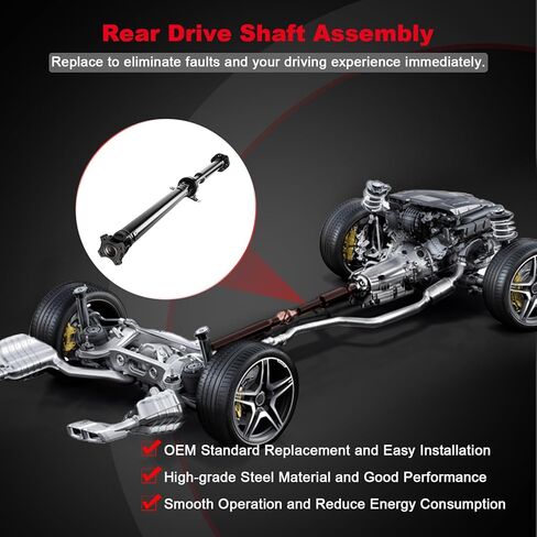 BJYXSHOP 50 بوصة مجموعة عمود المروحة الخلفية الكاملة لعمود المروحة متوافقة مع BMW X3 2.5i 2004 2005 2006 2.5L Sport Utility، استبدال # 936-386 26103402136 in Kuwait