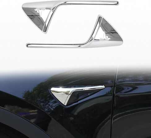 Qingchijun 2 Pcs Side Camera Covers for Tesla Model 3 2017-2024 Turn Signal Protector Cover Compatible with Tesla Model Y 2019-2023 Side Camera Protection Cover (Chrome) in Saudi Arabia