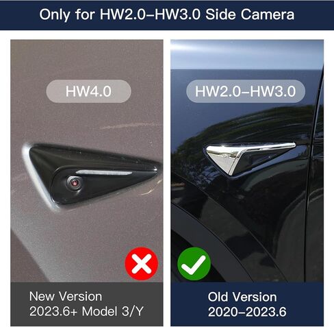 Qingchijun 2 Pcs Side Camera Covers for Tesla Model 3 2017-2024 Turn Signal Protector Cover Compatible with Tesla Model Y 2019-2023 Side Camera Protection Cover (Chrome) in Saudi Arabia