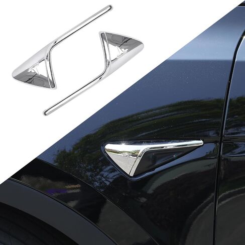 Qingchijun 2 Pcs Side Camera Covers for Tesla Model 3 2017-2024 Turn Signal Protector Cover Compatible with Tesla Model Y 2019-2023 Side Camera Protection Cover (Chrome) in Saudi Arabia