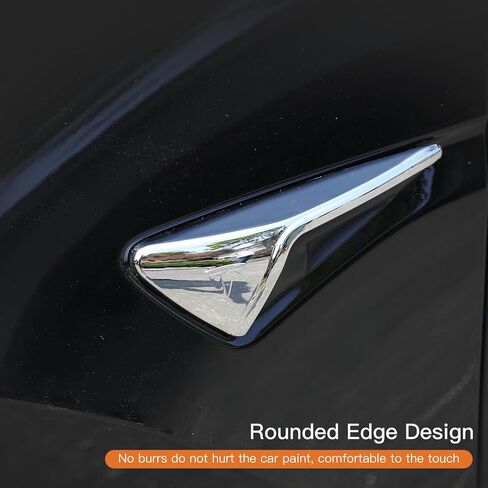 Qingchijun 2 Pcs Side Camera Covers for Tesla Model 3 2017-2024 Turn Signal Protector Cover Compatible with Tesla Model Y 2019-2023 Side Camera Protection Cover (Chrome) in Saudi Arabia