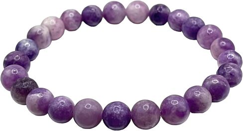 3J Crystal Purple Mica Natural Healing Crystal Sleep Aid Anti-Depression Stress Reliever Anxiety Stretch Bracelet (XL) in Saudi Arabia
