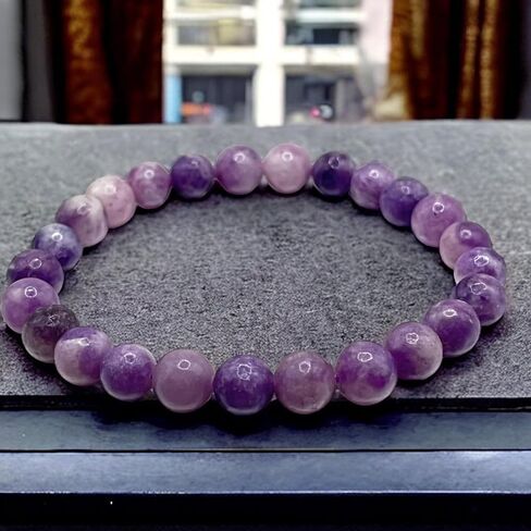 3J Crystal Purple Mica Natural Healing Crystal Sleep Aid Anti-Depression Stress Reliever Anxiety Stretch Bracelet (XL) in Saudi Arabia