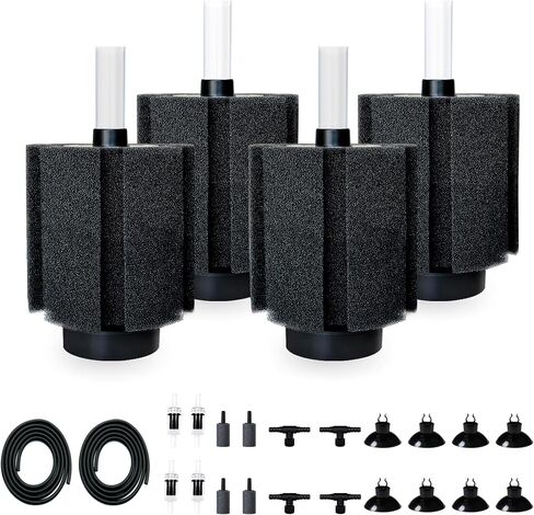 2 Pack 60-70 Gal Aquarium Sponge Filter with Air Stone and Ceramic Filter Media Quiet Fish Tank Bio Filter for Breeding Fry Shrimp Betta Fish Tank in Kuwait