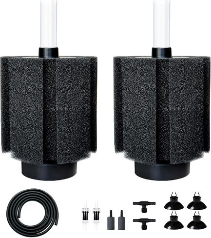 2 Pack 60-70 Gal Aquarium Sponge Filter with Air Stone and Ceramic Filter Media Quiet Fish Tank Bio Filter for Breeding Fry Shrimp Betta Fish Tank in Kuwait