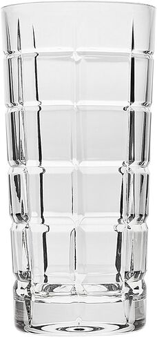 Godinger Highball Glass, Drinking Glass, Drinking Cup, Tall Glass, Drinkware Plaid 14oz in Saudi Arabia