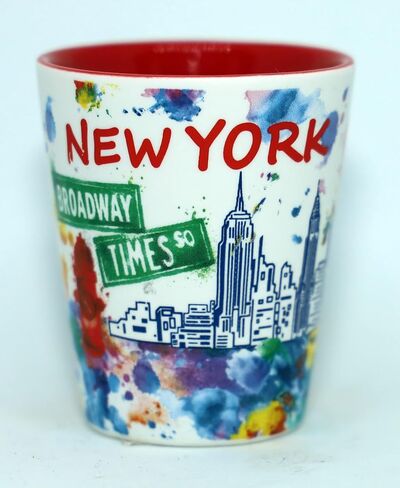 New York Ceramic Light Water Color Shot Glass in Saudi Arabia