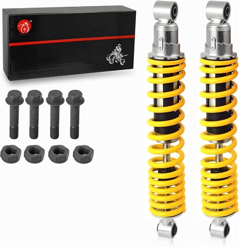 Front Shocks Absorber Yellow Spring & Bolt lock Nut Compatible with Yamaha Banshee 350 YFZ350 1987-2006 in Saudi Arabia