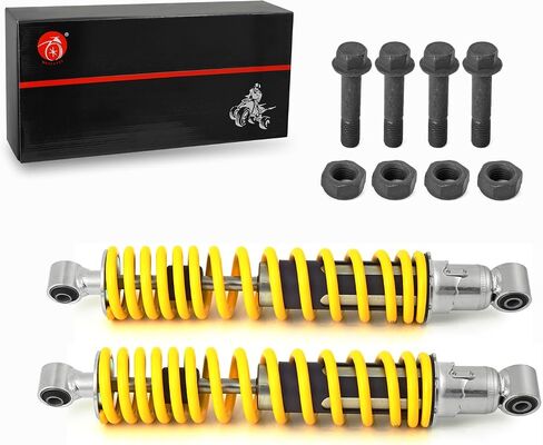 Front Shocks Absorber Yellow Spring & Bolt lock Nut Compatible with Yamaha Banshee 350 YFZ350 1987-2006 in Saudi Arabia