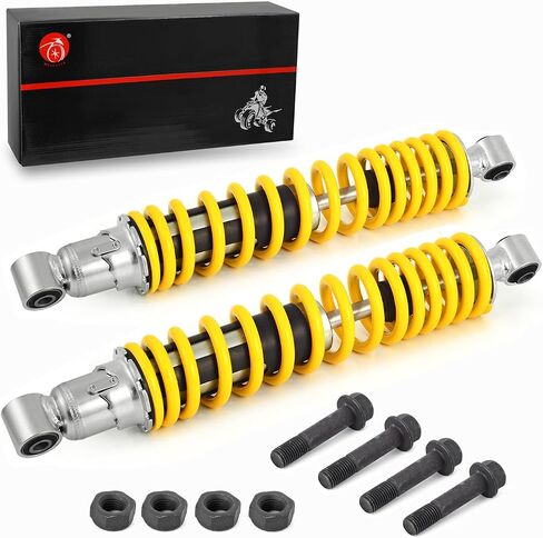 Front Shocks Absorber Yellow Spring & Bolt lock Nut Compatible with Yamaha Banshee 350 YFZ350 1987-2006 in Saudi Arabia