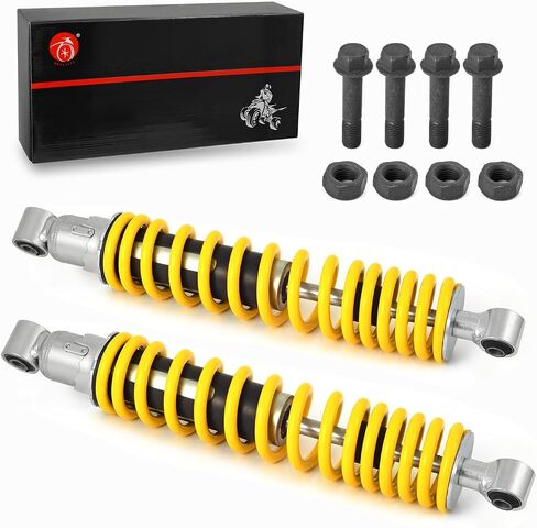 Front Shocks Absorber Yellow Spring & Bolt lock Nut Compatible with Yamaha Banshee 350 YFZ350 1987-2006 in Saudi Arabia