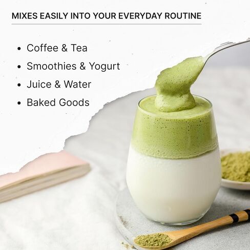 Matcha Collagen w Biotin, Hyaluronic Acid & Vitamin C - Hair, Skin, Nails & Joint Support - Naturally Sourced Type I & III Hydrolyzed Collagen Powder, Unsweetened - 22 Servings, 7.9oz in Saudi Arabia