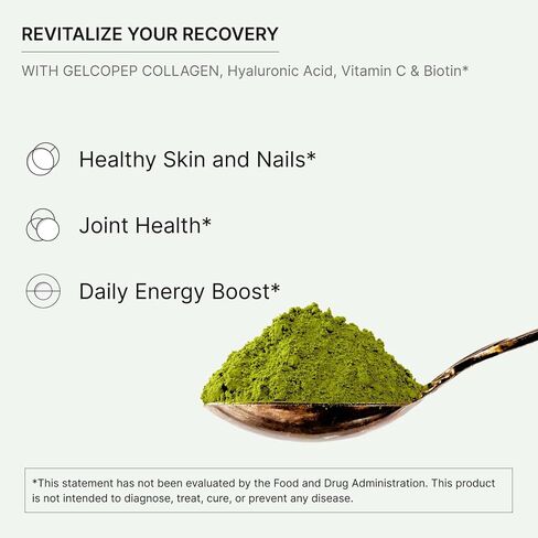 Matcha Collagen w Biotin, Hyaluronic Acid & Vitamin C - Hair, Skin, Nails & Joint Support - Naturally Sourced Type I & III Hydrolyzed Collagen Powder, Unsweetened - 22 Servings, 7.9oz in Saudi Arabia