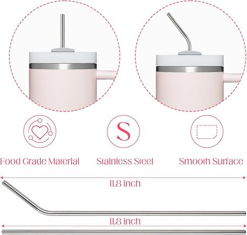 مجموعة إكسسوارات كأس ستانلي 67 قطعة من BOpusail لكأس ستانلي 40 و30 أونصة، بما في ذلك غطاء غطاء قش ديزي وغطاء مقاوم للانسكاب وسدادة من السيليكون وحامل أعواد الشفاه الوردي وسلسلة مفاتيح Pompom وملصقات Preppy Charm in Kuwait