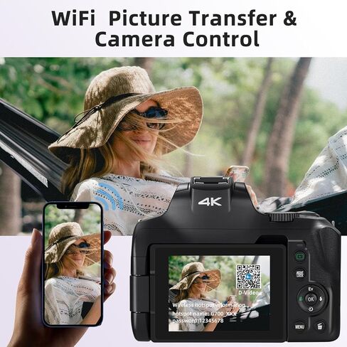 كاميرا فيديو رقمية بدقة 4K للتركيز التلقائي للتصوير الفوتوغرافي، وكاميرا ORDRO 4K بدقة 64 ميجابكسل مع تكبير بصري 12X، وشاشة قابلة للطي 270 درجة 3.0 بوصة، وكاميرا فيديو يوتيوب مدمجة مع فلاش، وبطاقة SD 64 جيجا، وبطاريتين in Kuwait