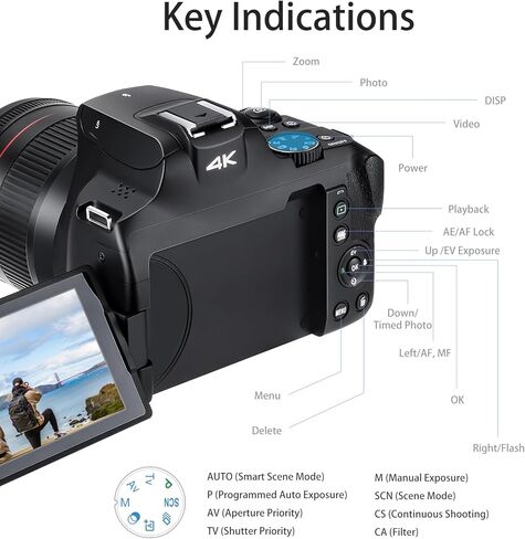 كاميرا فيديو رقمية بدقة 4K للتركيز التلقائي للتصوير الفوتوغرافي، وكاميرا ORDRO 4K بدقة 64 ميجابكسل مع تكبير بصري 12X، وشاشة قابلة للطي 270 درجة 3.0 بوصة، وكاميرا فيديو يوتيوب مدمجة مع فلاش، وبطاقة SD 64 جيجا، وبطاريتين in Kuwait