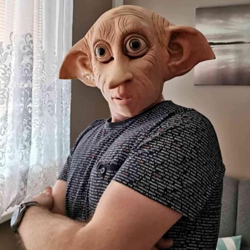Dobby Mask Novelty Elf Ears Full Head Headwear Latex Mask for Halloween Costume Props in Saudi Arabia