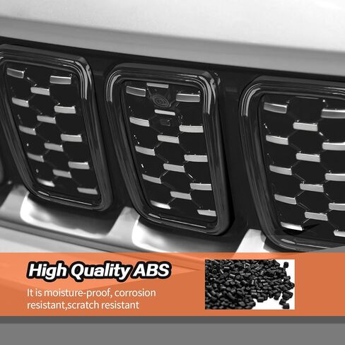 7PCS Grill Inserts Grille Trim Accessories for 2021+ Jeep Grand Cherokee (Black) in Saudi Arabia