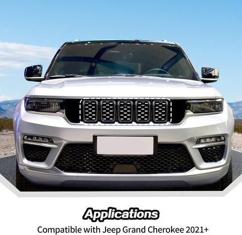 7PCS Grill Inserts Grille Trim Accessories for 2021+ Jeep Grand Cherokee (Black) in Saudi Arabia