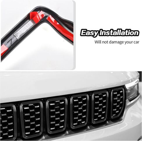 7PCS Grill Inserts Grille Trim Accessories for 2021+ Jeep Grand Cherokee (Black) in Saudi Arabia