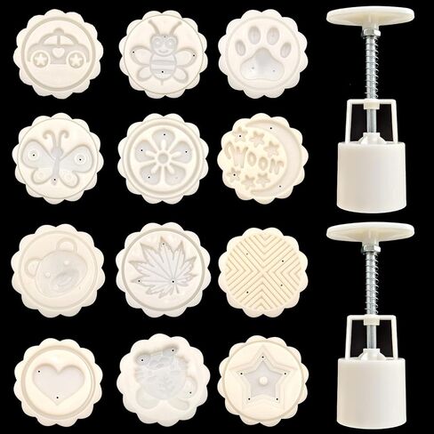 14 PCS Bath Bomb Mold Set Includes 2pcs Bath Bombs Press and 12pcs Different Pattern Stamps for Making DIY Bath Bombs Tools (Style 1) in Saudi Arabia