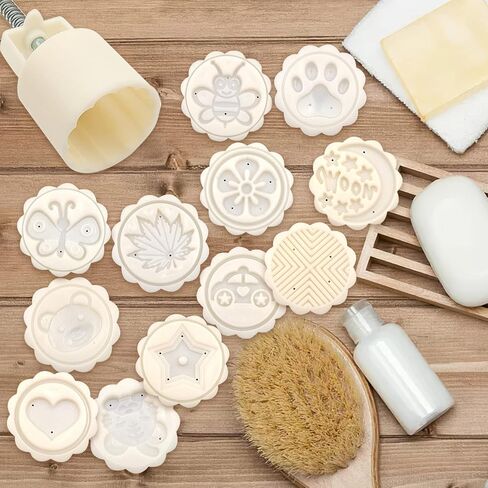 14 PCS Bath Bomb Mold Set Includes 2pcs Bath Bombs Press and 12pcs Different Pattern Stamps for Making DIY Bath Bombs Tools (Style 1) in Saudi Arabia