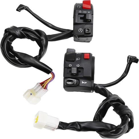 7/8" 22MM Motorcycle Handlebar Switch, Left & Right Side ATV Handlebar Horn Turn Signal Electric Fit for Fog Lamp Horn Signal Wires Ignition Stop Control in Saudi Arabia