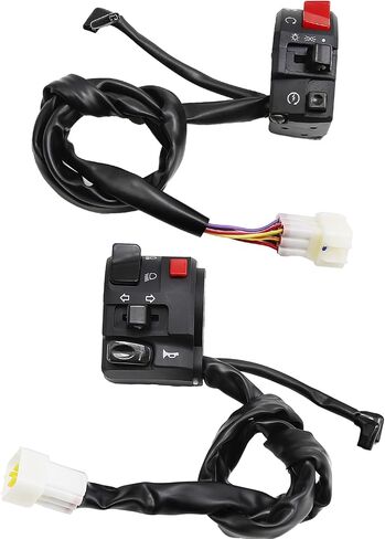 7/8" 22MM Motorcycle Handlebar Switch, Left & Right Side ATV Handlebar Horn Turn Signal Electric Fit for Fog Lamp Horn Signal Wires Ignition Stop Control in Saudi Arabia