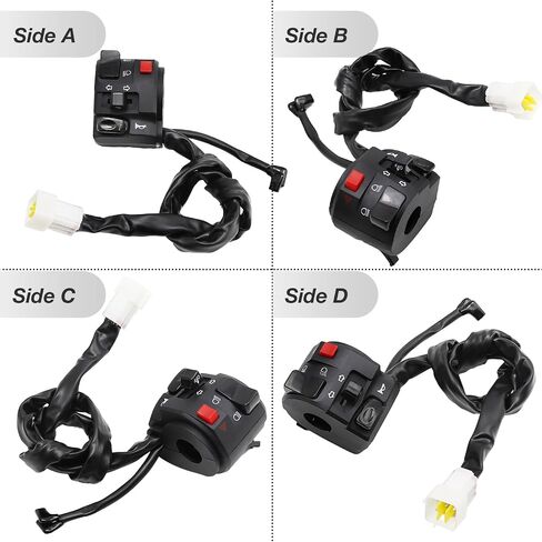 7/8" 22MM Motorcycle Handlebar Switch, Left & Right Side ATV Handlebar Horn Turn Signal Electric Fit for Fog Lamp Horn Signal Wires Ignition Stop Control in Saudi Arabia