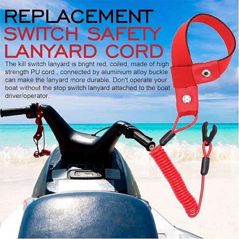2 Pack Boat Engine Emergency Stop Kill Safety Lanyard Compatible with Yamaha Jet Ski WaveRunner WaveVenture WaveRaider WaveJammer WaveBlaster FX140, Replace EW2-68348-00-00 in Saudi Arabia