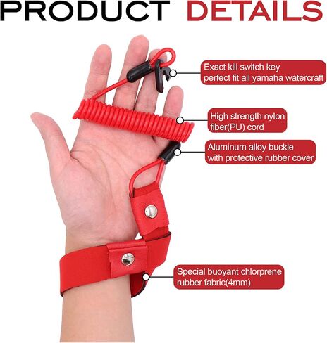 2 Pack Boat Engine Emergency Stop Kill Safety Lanyard Compatible with Yamaha Jet Ski WaveRunner WaveVenture WaveRaider WaveJammer WaveBlaster FX140, Replace EW2-68348-00-00 in Saudi Arabia